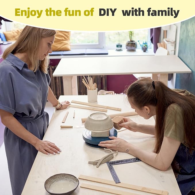 Pottery Rolling pin Guides, Clay Tools, 5-Size Mud Stick Guide for Precise Clay Thickness, Premium Pottery Tools for Hobbyists & Ceramic Artists (13.4inch)