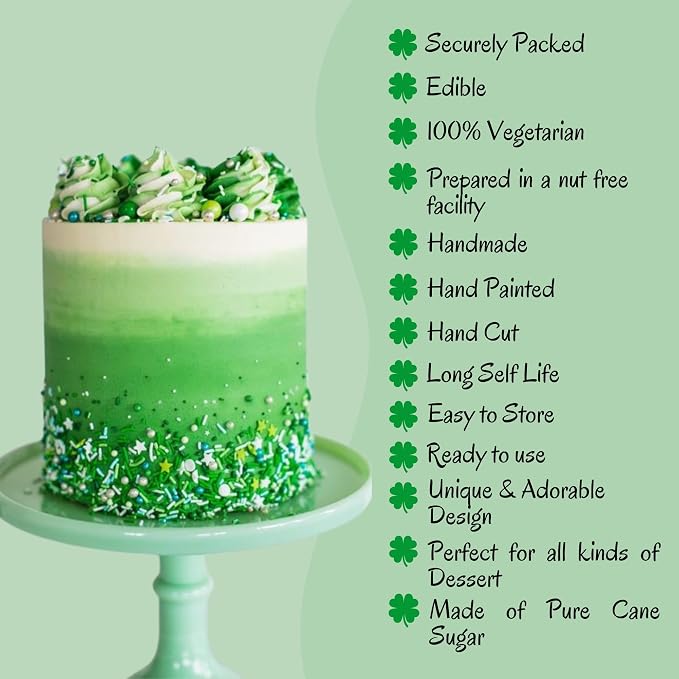 Confect St. Patrick’s Day Sprinkles Mix – Pea Green, Mint Green & White Pearl Dragees, Vermicelli, Edible Sugar Decorations – Pack of 5 for Cake, Cupcake, Cookie & Party Baking Decor | Vegan, Gluten-Free, Nut-Free, Soy-Free, Dairy-Free, Palm Oil-Free -...