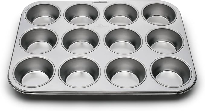 Fox Run Muffin and Cupcake Pan, 12 Standard Cup Stainless Steel Muffin Pan