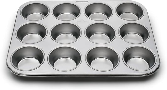 Fox Run Muffin and Cupcake Pan, 12 Standard Cup Stainless Steel Muffin Pan