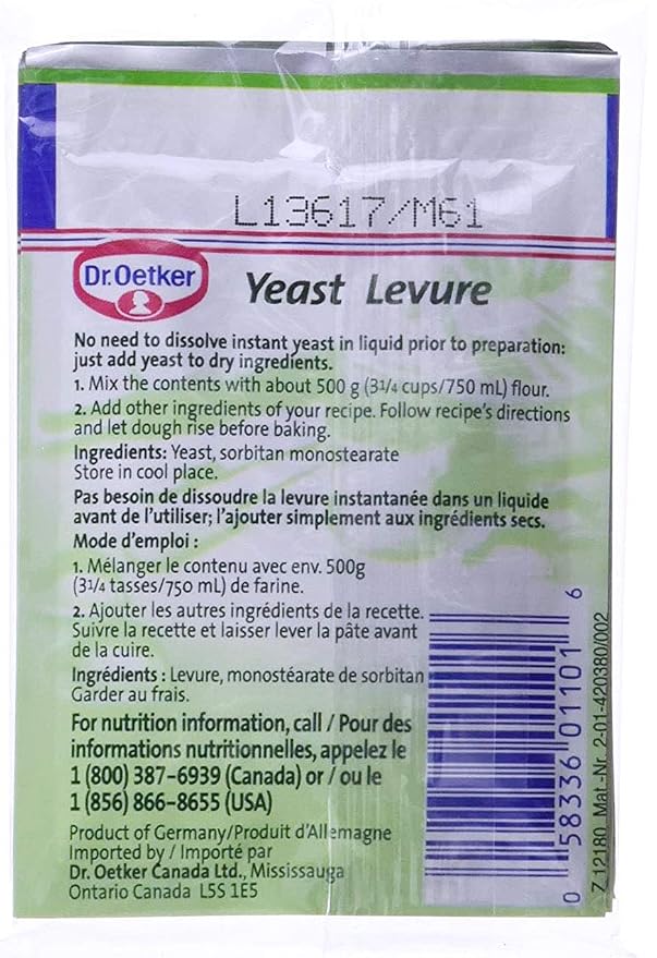 Yeast Levure (Instant Yeast) /3 Pk - 0.75oz (Pack of 6)