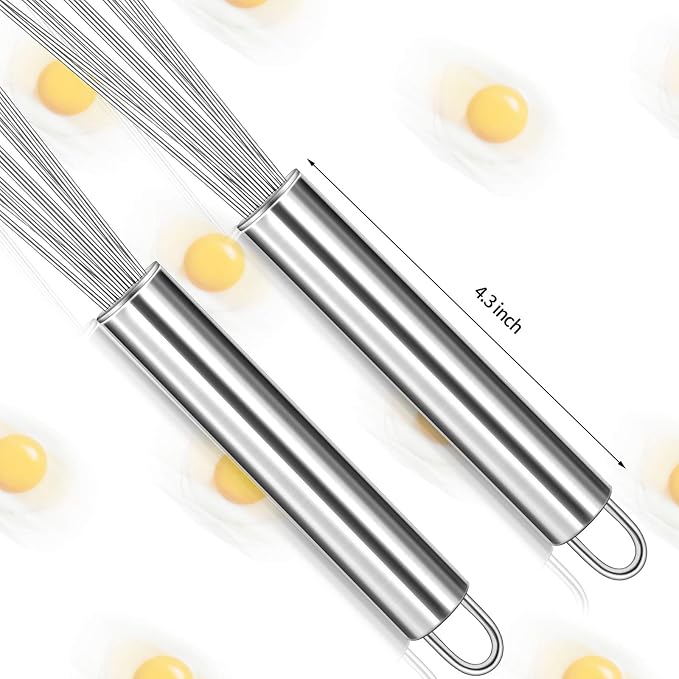 Patelai 3 Pieces Ball Whisk Set Whisk Beater Stainless Steel Ball in 10 Inch and 12 Inch Wire Egg Kitchen Set for Cooking Blending Beating Stirring