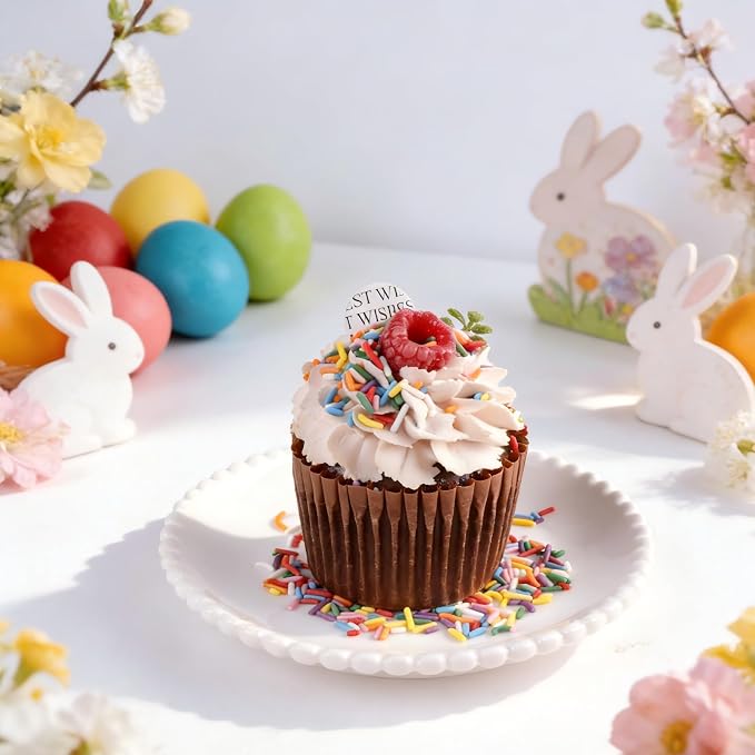 Easter Sprinkles for Cake Decorating, 8Oz Rainbow Jimmies Pearl Bunny Confetti Pastel Sprinkles for Cookie Baking Ice Cream Cupcake Decorations