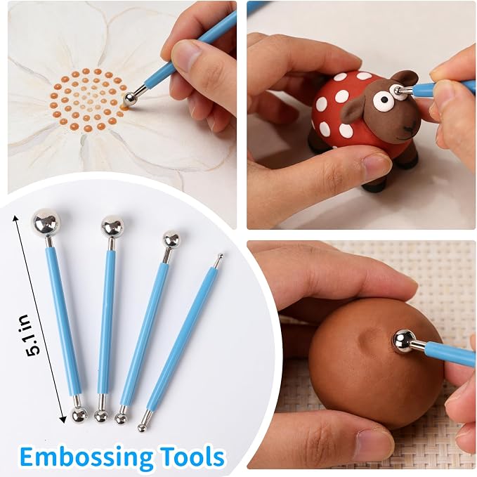 Acantha 27PCS Double-Ended Clay Tools Set, Colorful Sculpting Tools for Pottery, Polymer & Air Dry Clay, Ceramic Modeling Kit for Adults Kids Beginners