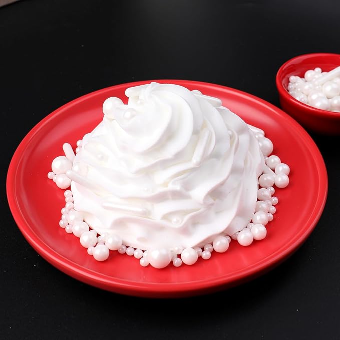 Sprinkles, White Pearl Sprinkles Mix, 130g/4.6oz Edible Sprinkles for Cake Decorating, Candy Baking Decorations, Ice Cream Toppings and Cookie Decorating, Wedding Party Valentines Supplies
