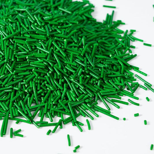Edible Green Sprinkles, Jimmies Sprinkles, Green Sprinkle for Cupcake, Baking, Cake, Cookies, Donut, Perfect for Christmas, St. Patrick's Day, Spring Theme, and Easter(120g/4.23oz)