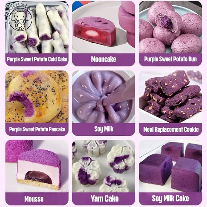 MAHUXIANG Organic Purple Sweet Potato Powder (3.52 oz / 100 g) — Single-Ingredient Powder for Baking, Desserts & Beverages, No Added Ingredients, Gluten-Free