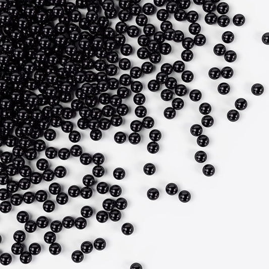 Bayep Edible Pearls for Cake Decorating 7mm Black Sprinkles for Cookies, Baking, Ice Cream, Cupcake Topper Pearl Sprinkles Perfect for Wedding Party Valentines Christmas Holiday Supplies 3.52 Ounce