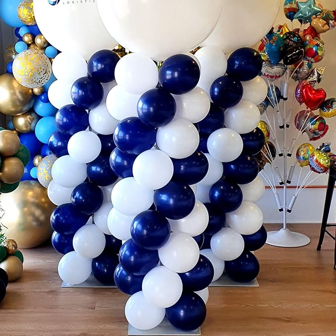 Voircoloria 105pcs Navy Blue Balloons 12inch Dark Blue Balloons for Birthday Graduation Baby Shower Anniversary New Year Party Holiday Decorations