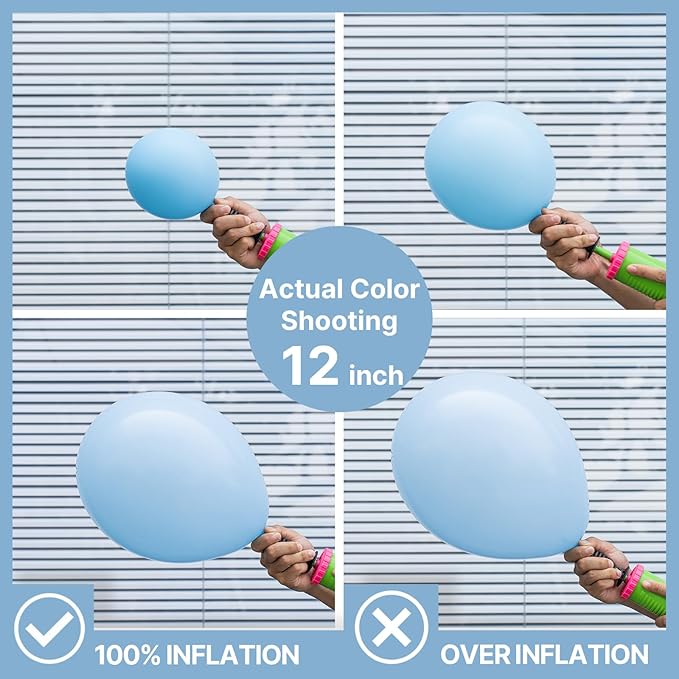 PartyWoo Light Blue Balloons 100pcs Different Sizes of 18 12 10 5 Inch Baby Pastel Sky Aqua Blue Balloon Arch Kit Garland for Birthday Gender Reveal Baby Shower Graduation Party Decorations Blue-Y4