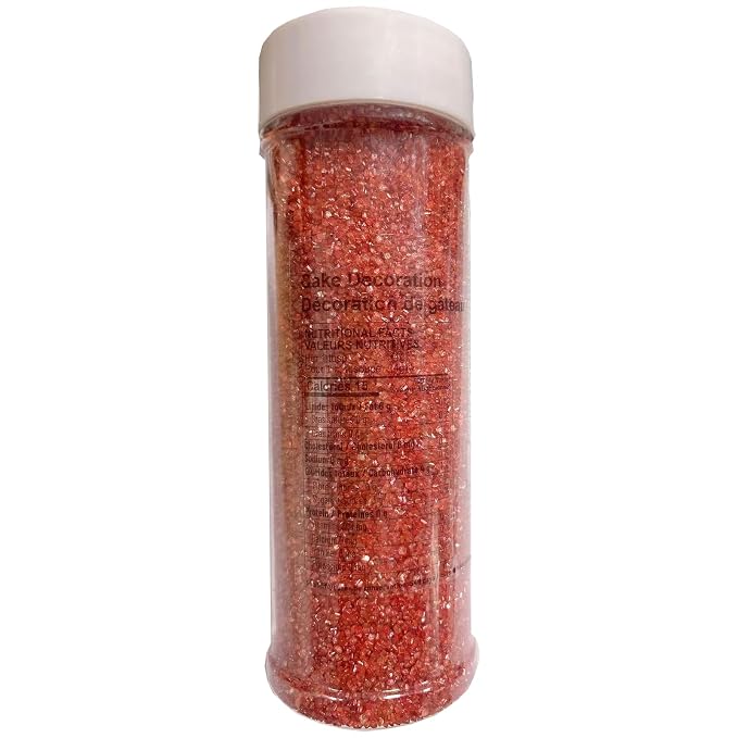 Sentovac Red Sanding Sugar for Baking Edible Sparkling Coarse Sugar Crystals Sprinkles for Baking Topping Cake Cookie Cupcake Topper Ice Cream Decoration Supplies 3.2 OZ