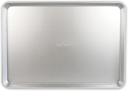 USA Pan Bakeware Traditional Aluminized Steel Uncoated Extra Large Baking Sheet Pan, Made without nonstick coating