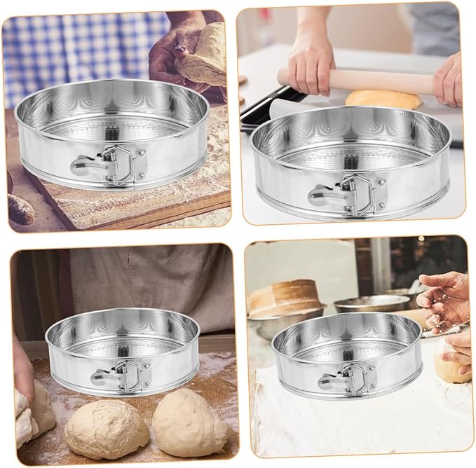 Healifty Springform Baking Pan 9-inch Stainless Steel Cheesecake Pan with Locking Spring, round Leakproof Cake Mold for Home Baking, Sturdy 304 Food-grade Cookware