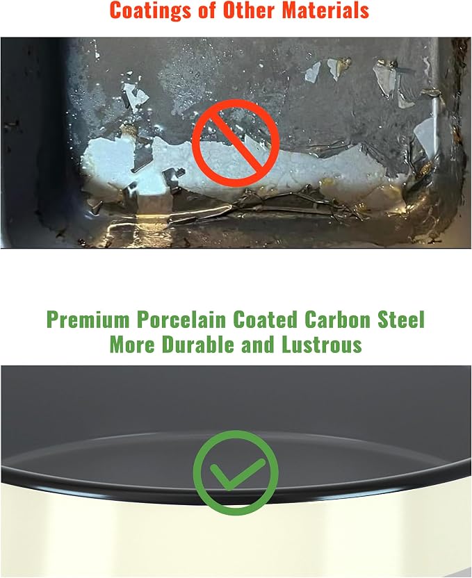 10 inch Enamel Cake Pan Round Roasting Pan Roaster Tray Non-Stick High Temperature Resistance Cookware for Baking Bread Pie, Easy-To-Clean Oven Dishwasher Safe Birthday Gift Pan