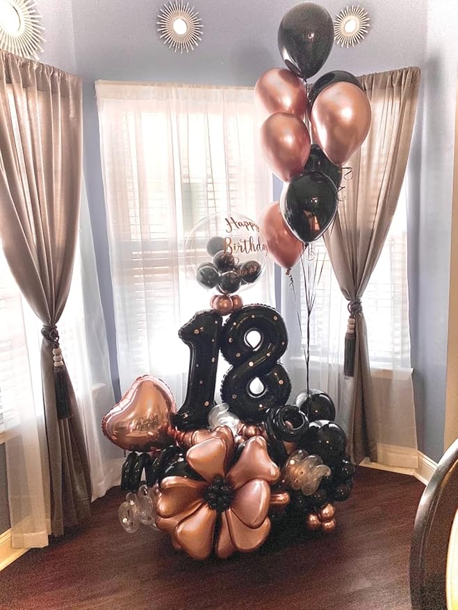 40 Inch Large Numbers Balloon, 4 Black Ballon for 4th 14 40 44 Birthday Party, Balloon 4 Number for Graduations Wedding Supplies