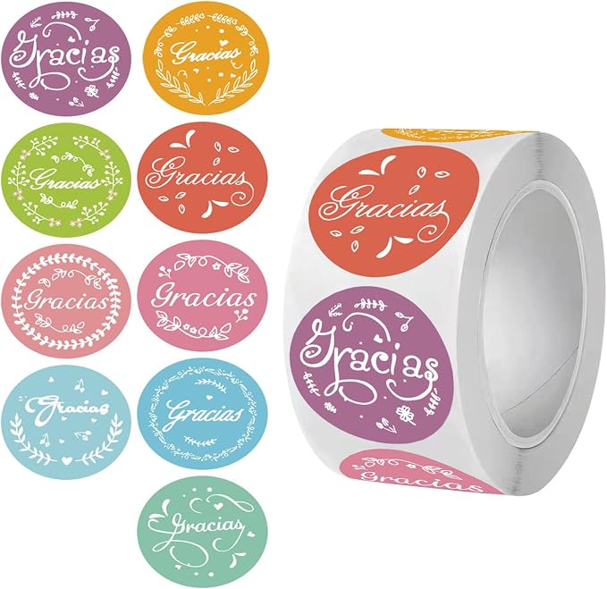BLESS-VAST 500 PCS Thank You Stickers for Small Business - 1 Inch Floral Envelope Seal 10 Designs Vibrant Colors Labels for Baking Packaging Gift Bags Wraps Crafts (Colorful)