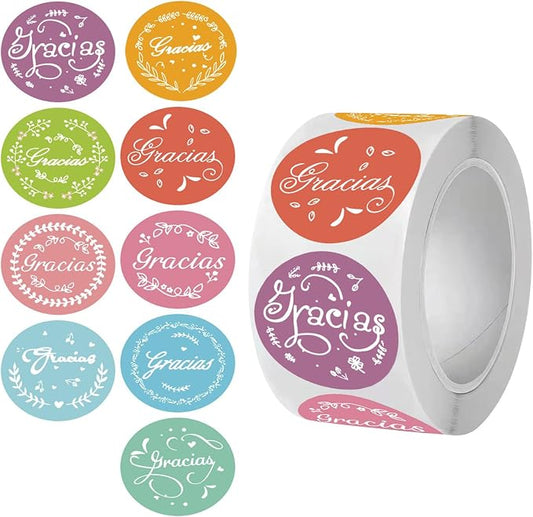 BLESS-VAST 500 PCS Thank You Stickers for Small Business - 1 Inch Floral Envelope Seal 10 Designs Vibrant Colors Labels for Baking Packaging Gift Bags Wraps Crafts (Colorful)