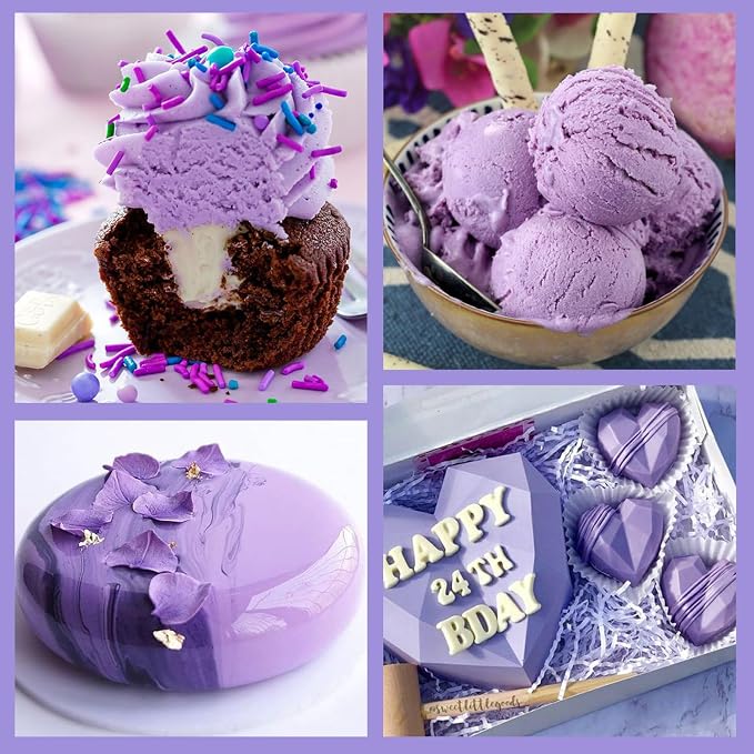 Oil Based Food Coloring for Chocolate, 20ml Edible Light Violet Oil Based Food Coloring Gel for Cake Decorating, Sugar, Candy Melts, Baking, Cookies, Icing Frosting, Meringues, Cream- 0.7 Fl. Oz(Light Violet)