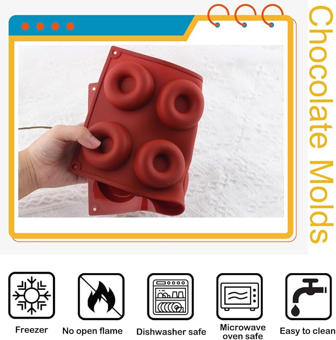Donut Silicone Chocolate Molds Doughnut Pan Baking Mold Set of 2
