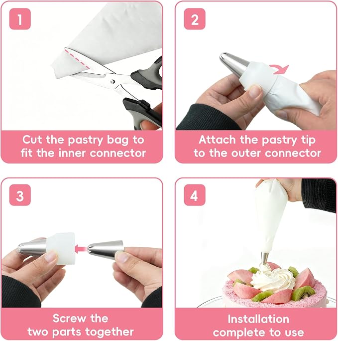 Reusable Piping Bags and Tip Set,16inch Pastry Bags,for Cake Decorating Kit and Home Baking,Frosting Piping Kit,15PCS,Cake Piping Kit, Easy to Clean