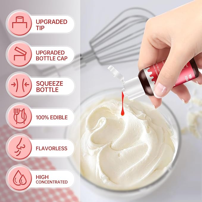 Gel Food Coloring Set - Pandalab 16 Colors x 0.7 oz Highly Concentrated Food Grade Cake Coloring, Vibrant Edible Gel Dye for Baking, Decorating Icing, Frosting, Fondant, Cookies, Macarons, DIY Crafts, 20ml/Bottle