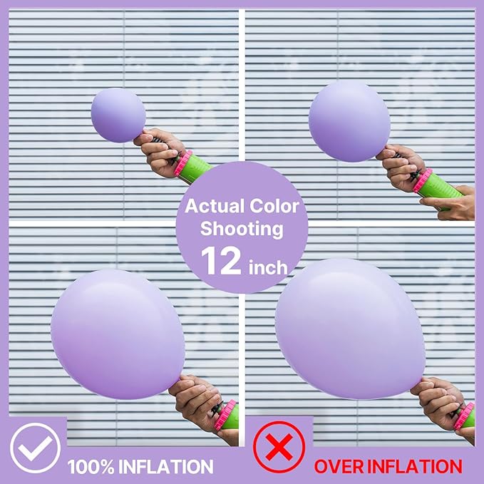 PartyWoo Lavender Balloons 127pcs Different Sizes Pack of 36 18 12 10 5 Inch Light Pastel Purple Lilac Balloon Arch Kit for Baby Shower Bachelorette Fairy Birthday Party Decorations Purple-Q10