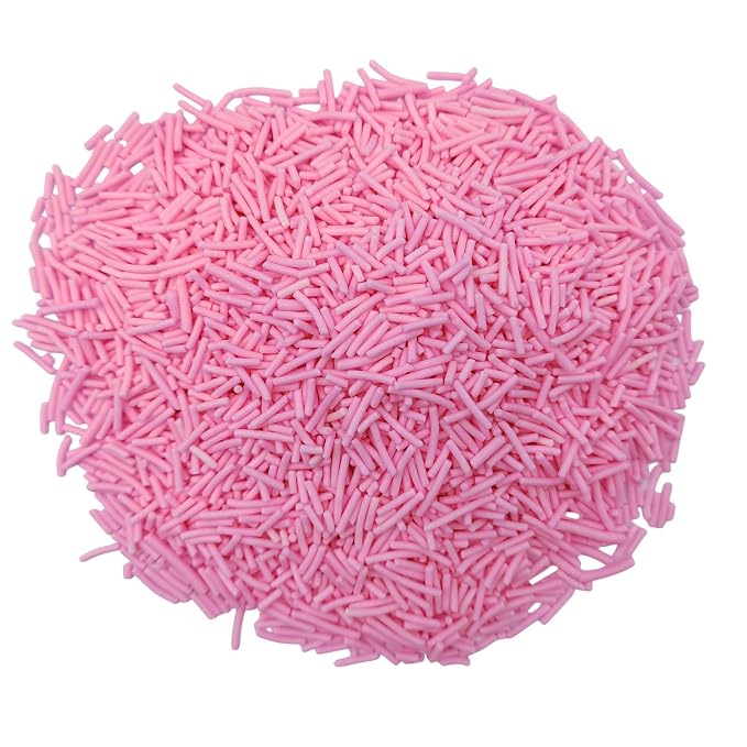 Jimmies Sprinkles, Edible Jimmy Sprinkles, Pink Crunchy Jimmies Mix for Cake Decorating, Edible Cookie Cupcake Decorations for Valentines Baking and Holiday Party Treats