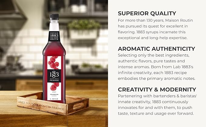 1883 MAISON ROUTIN FRANCE Raspberry Syrup - Ordering Only, 33.8 FZ