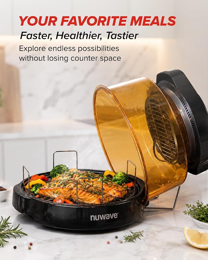 Nuwave Pro Plus 2 Countertop Infrared Oven with Stainless Steel Extender Ring, Triple Combo Cooking Power, Adjustable Temperature Control, Large Capacity Roaster, Air Fryer & Convection Oven, 20670V01
