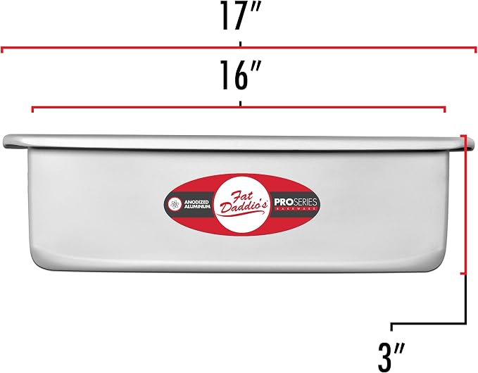 Fat Daddio's POB-16243 Anodized Aluminum Sheet Cake Pan, 16 x 24 x 3 Inch