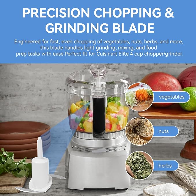CH-4CB Chopping Blade for Cuisinart Mini Prep Plus Food Processor Blade | Food Processor Replacement Blade Compatible with Cuisinart 4 Cup Chopper/Grinder CH-4, CH-4BK & CH-4DC Only