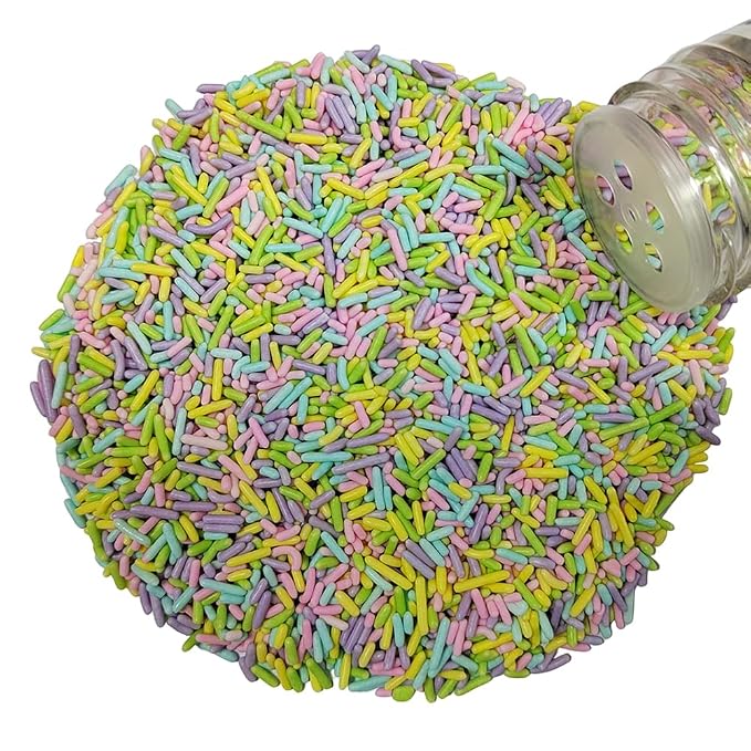 Homankit Easter Jimmies Sprinkles Edible Sprinkle Candy Soft Jimmies Toppings for Ice Cream, Cupcake, Cake, Cookie, Dessert Decorating 2.75 Ounces