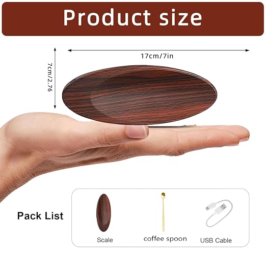 0.1g Rechargeable Portable Tea Scale - Coffee & Loose Leaf | 500g/0.1g Precision for Baking, Espresso & Powder. Includes Free Coffee Spoon. Rechargeable USB-C. Compact & Portable.