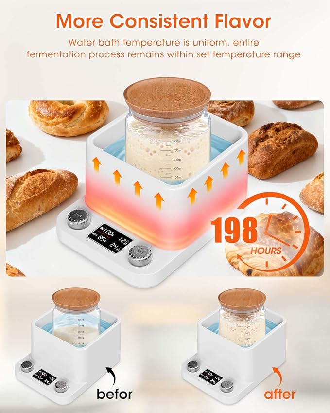 MYMULIKE Sourdough Starter Warmer for Sourdough and Kombucha Brewing - Waterproof Water Bath Heat Pad for Constant Temperature Control - Multi-Purpose Kitchen Warmer for Bread Proofing and Yogurt