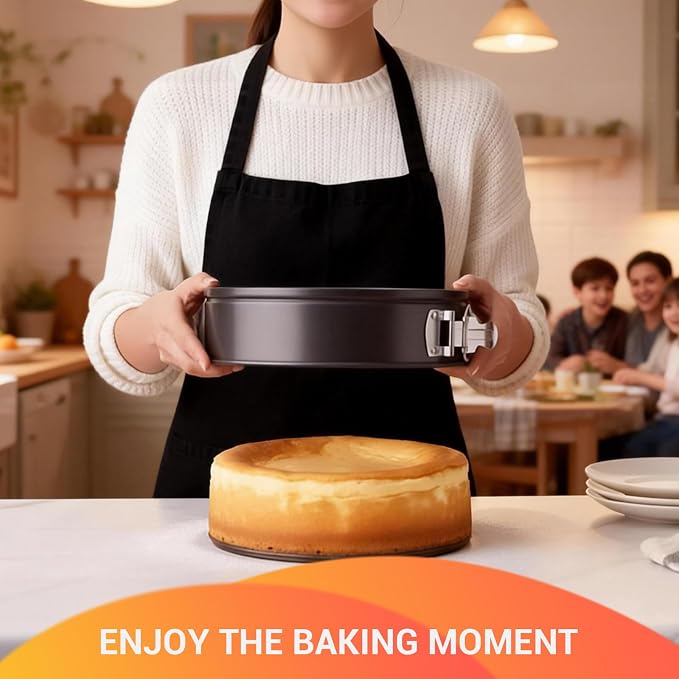 Springform Pan 9 Inch Nonstick for Cheesecake, 2 Pcs Cheesecake Pan with Lids & Removable Bottom, Gray Carbon Steel Cake Pan wth 50 Parchment Papers for Pie Cake Pizza