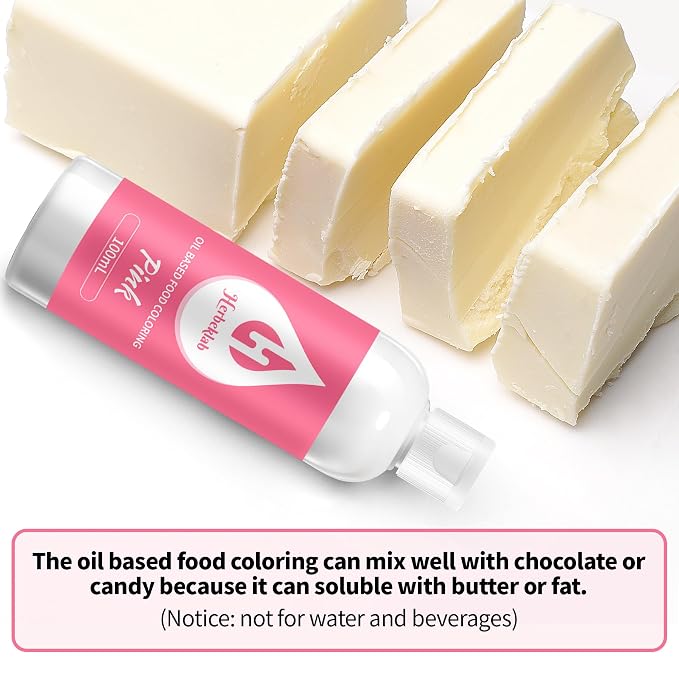 Pink Oil Based Food Coloring for Chocolate – Herbeklab 100ml Professional Concentrated Oil Food Dye for Candy Melts, Chocolate, Cake Pops, Strawberries & Baking