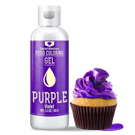 Gel Food Coloring for Halloween - 5.3oz Vivid Food Coloring Gel for Baking, Cake, Icing, Cookie, Fondant and Macaron - Tasteless Food Color Dye for Frosting, Easter Egg, Soap Making and Crafts(Purple)