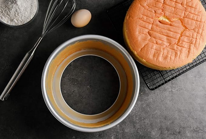 Tosnail 2 Pack 10" x 3" Round Aluminum Cake Pan with Removal Bottom for Chiffon Cake