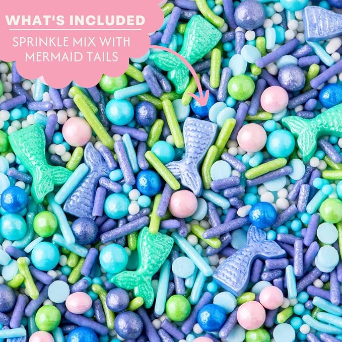 Sweets Indeed Sprinkles, Mermaid Edible Sprinkle Mix, Perfect for Cake Decorations, Baking, Ice Cream, Cookies, Cupcake Topper