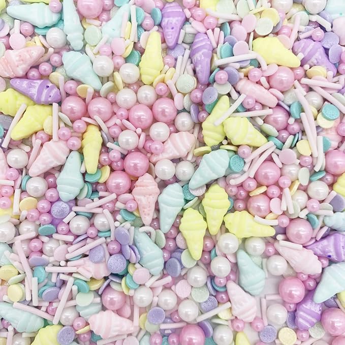 Edible Summer Pink Sprinkles Ice Cream Sprinkles Candy Baking Edible Cake Decorations Cupcake Toppers 120g/ 4.2oz
