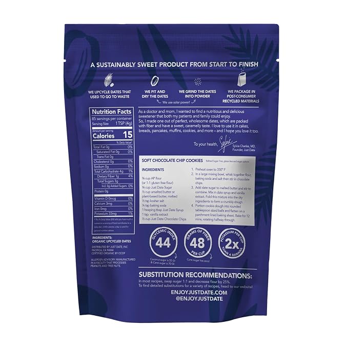 Just Date : Just Date Sugar : Organic Sugar Substitute Made From Dates - 12 oz. Box