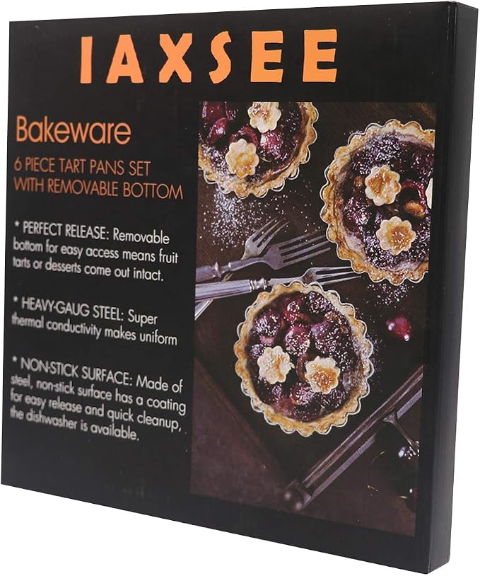 10 Inch,9.5 inch and 4 Inch 4 Pack Round Tart Pan with Removable Bottom Quiche Pan Non-Stick Baking Dish Pan Carbon Steel Pie Tart for Kitchen Cooking Baking