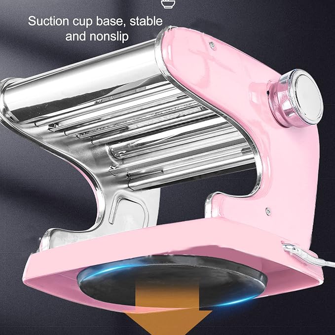 Manual Pasta Maker Machine 6 Adjustable Gears Hand Crank Noodle Press for Lasagna Fettuccine Dumpling Wrapper Dough Sheeter (Suction Cup Type 3 Blade)
