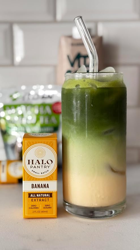 Natural PURE BANANA Extract by HALO PANTRY (2oz bottle) | Water-Soluble, Dye-Free/Colorless, Gluten-Free, Dairy Free, Zero Sugars, NO Sweeteners, NO Calories | Perfect for customizing ANY baking, candy, dessert or drink recipes