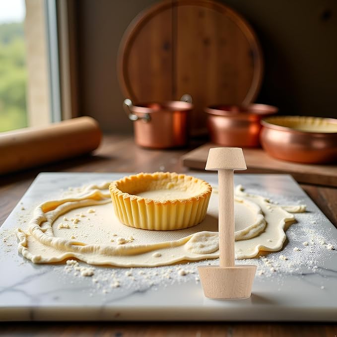Tart Tamper Pastry Tamper Double Side Wooden Egg Tart Tamper Mold DIY Cake Pastry Pusher for Kitchen Party Baking Tools, Pie, Tart and Quiche Pans, 1