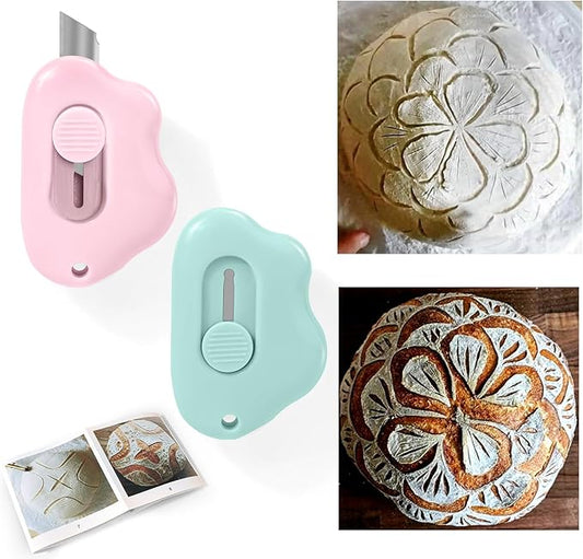 Vodolo Bread Lame Dough Scoring Tool,2PCS Sourdough Bread Scorer,Bread Making Razor for Homemade Bread with Scoring Patterns Booklet