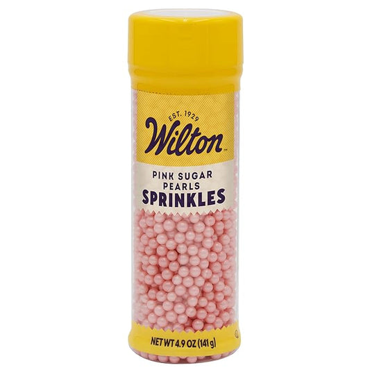 Wilton Pink Sugar Pearls, 5 oz.