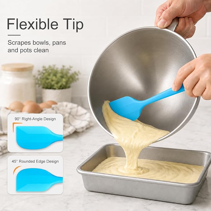 6-Piece Premium Silicone Spatula Set - Heat Resistant, Dishwasher Safe Turner, Nonstick Silicone Spatulas for Kitchen Use, Cooking