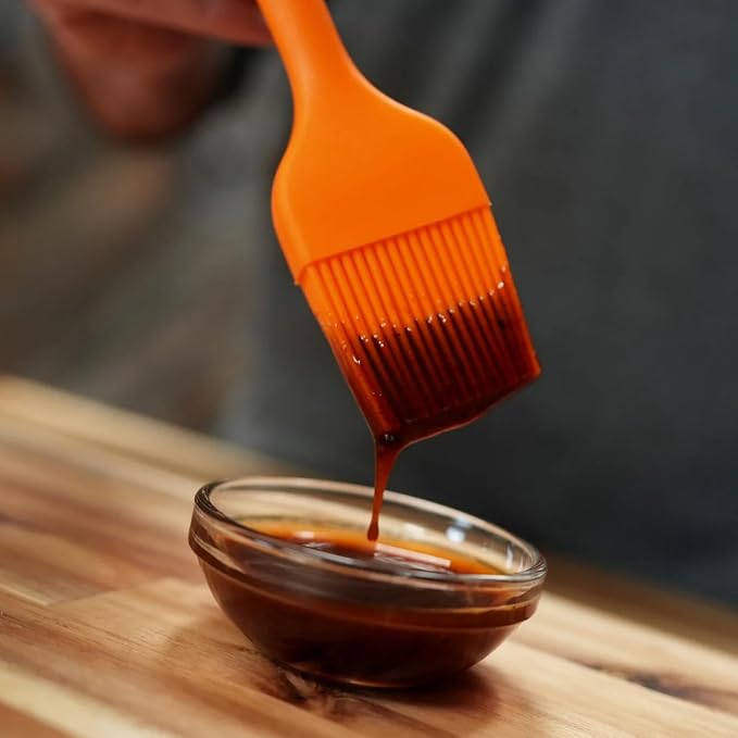Kosmos Q Silicone Basting Brush, Heat Resistant BBQ Brush with Flexible Silicone Bristles, Non-Slip Handle for Grilling, Baking, Marinades, Sauces & Butter, Dishwasher Safe, 8 Inch