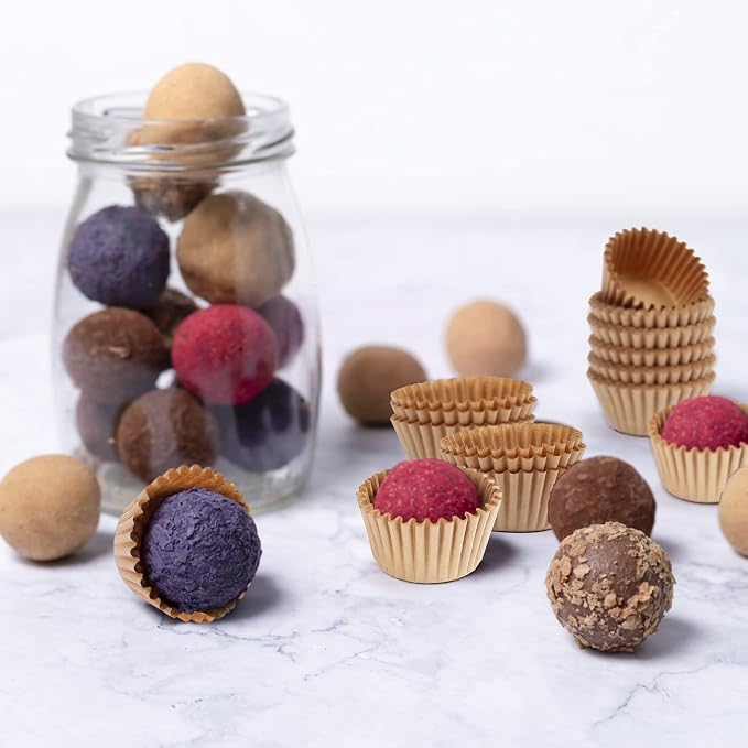 LotFancy 500Pcs Mini Cupcake Liners, Natural Muffin Liners Baking Cups, Greaseproof Paper Cupcake Wrappers, No Smell, Unbleached